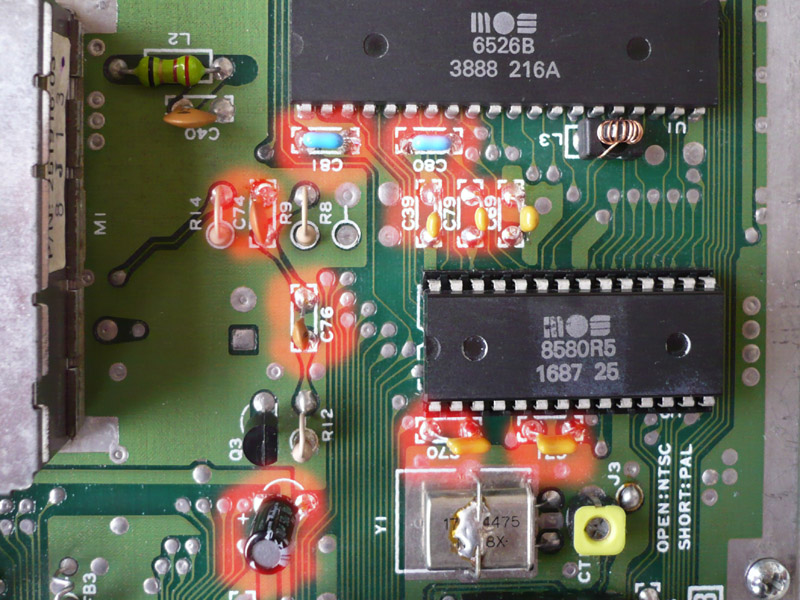 C64C condensadores audio